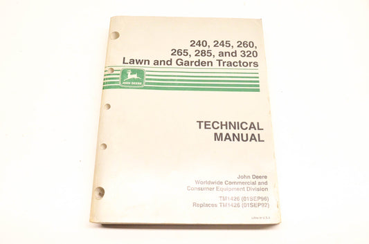 OEM John Deere TM1426 Lawn And Garden Tractor Technical Manual