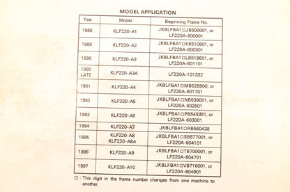OEM Kawasaki 99924-1096-08 KLF220 Bayou ATV Service Manual