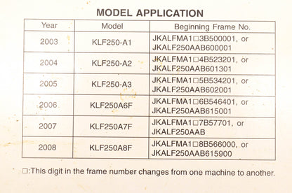 OEM Kawasaki 99924-1284-06 KLF Bayou Workhorse 250 ATV Service Manual