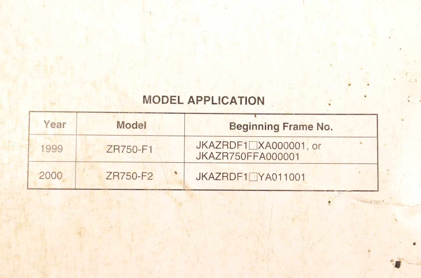 OEM Kawasaki 99924-1248-01 ZR-7 Service Manual