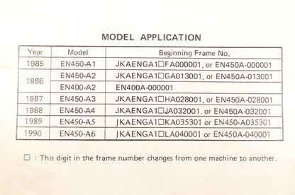 OEM Kawasaki 99924-1056-04 EN400/450 Service Manual