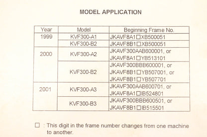 OEM Kawasaki 99924-1239-03 Praire300 4x4 ATV Service Manual