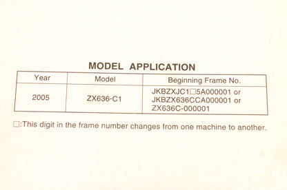 OEM Kawasaki 99924-1345-01 Ninja ZX-6R Service Manual