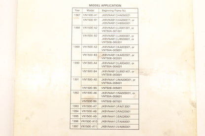 OEM Kawasaki 99924-1078-07 VN1500 Service Manual