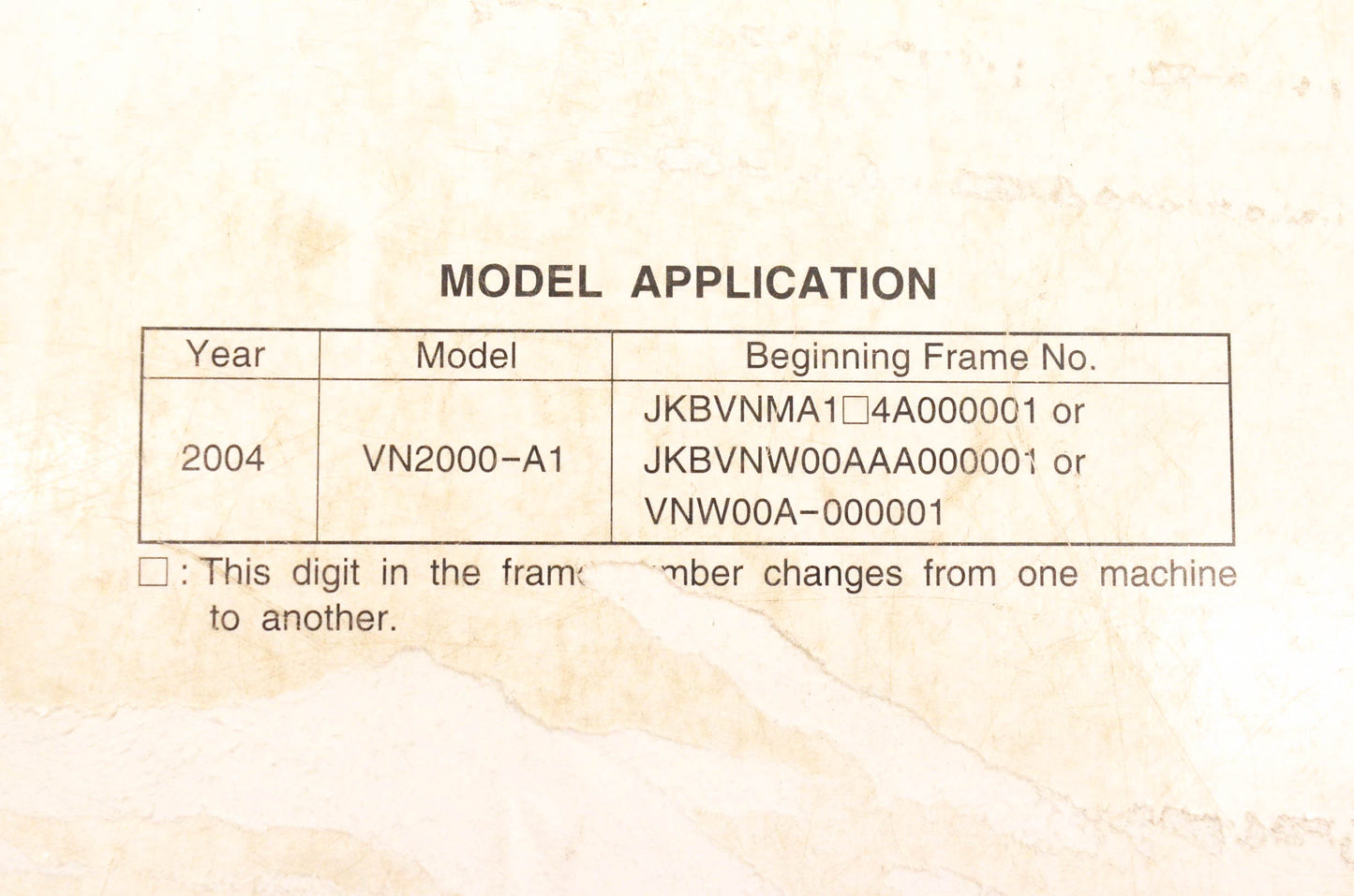 OEM Kawasaki 99924-1320-01 Vulcan/VN2000 Service Manual