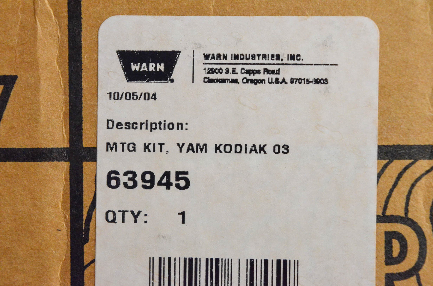 Warn 63945 Mount Kit NOS