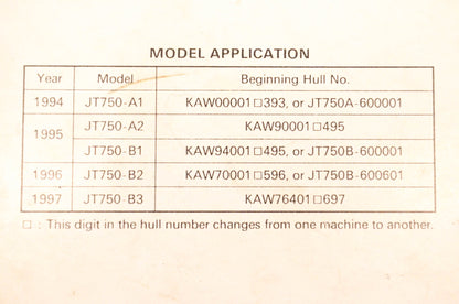 OEM Kawasaki 99924-1164-52 ST STS Jet Ski Service Manual Supplement