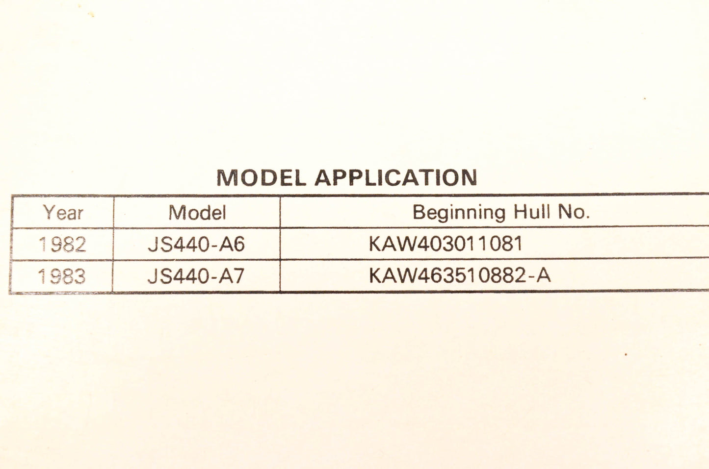 OEM Kawasaki 99963-0054-02 JS440 Jet Ski Service Manual