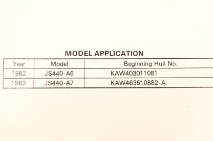 OEM Kawasaki 99963-0054-02 JS440 Jet Ski Service Manual
