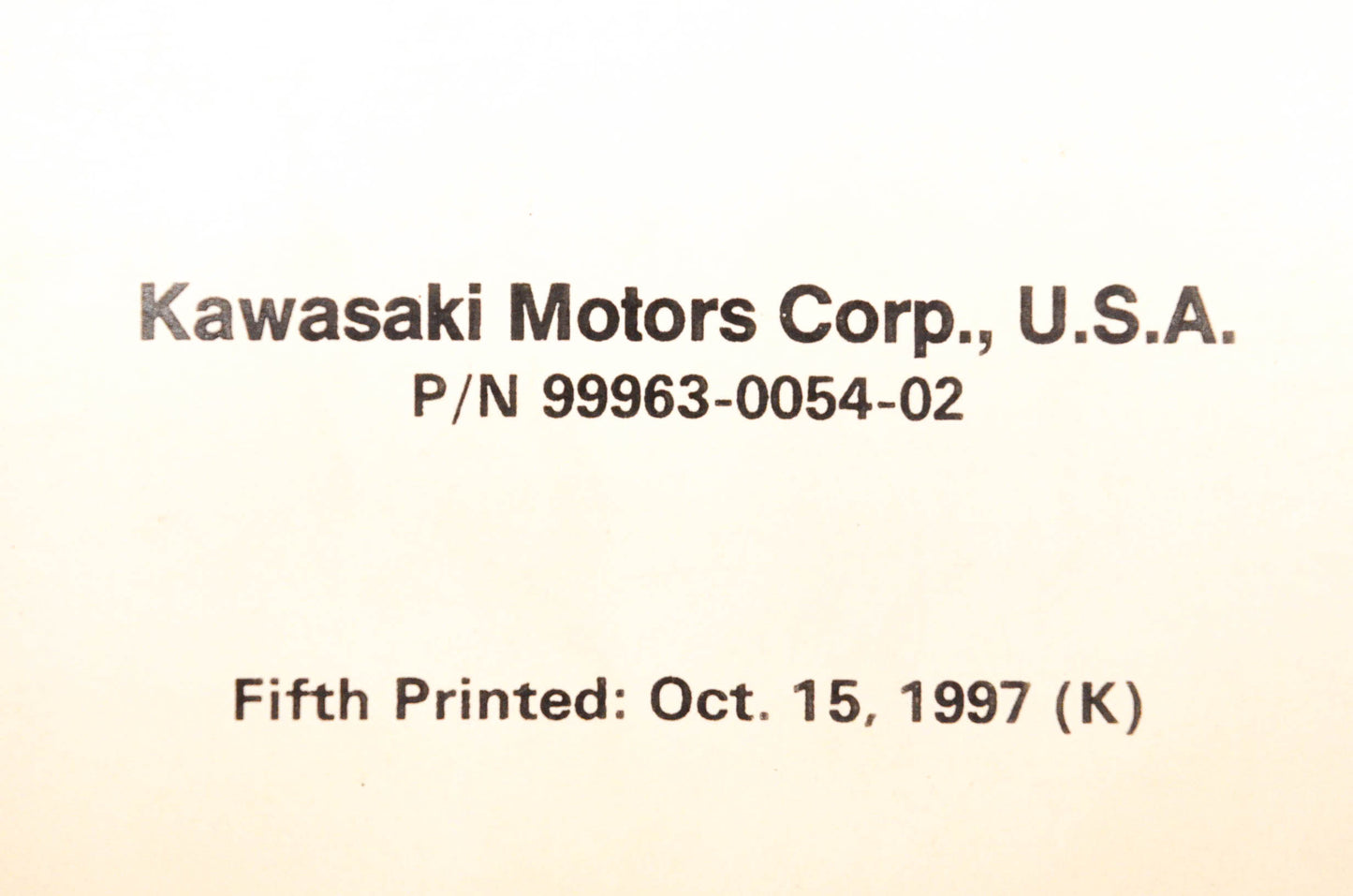 OEM Kawasaki 99963-0054-02 JS440 Jet Ski Service Manual