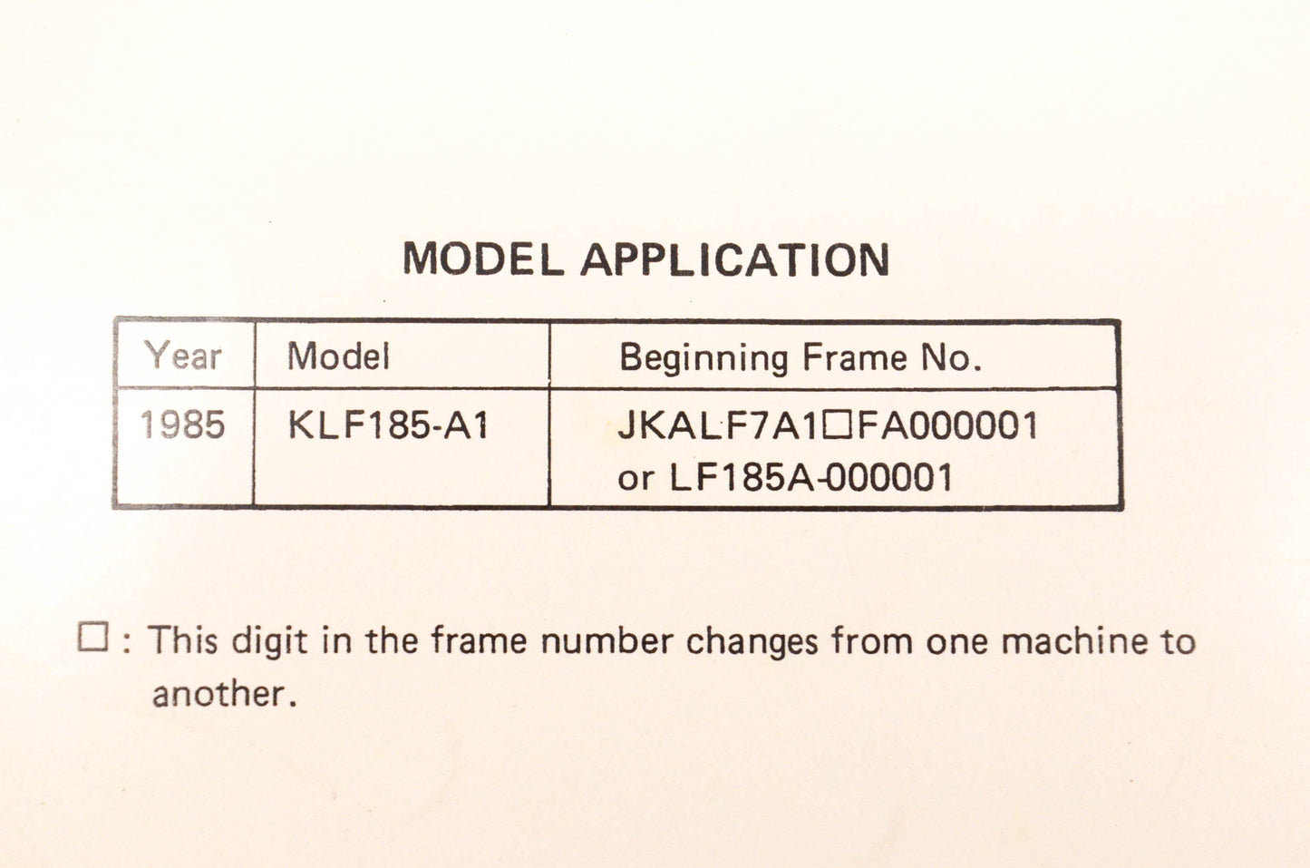 OEM Kawasaki 99924-1058-01 Bayou 185 ATV Service Manual