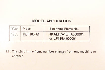 OEM Kawasaki 99924-1058-01 Bayou 185 ATV Service Manual
