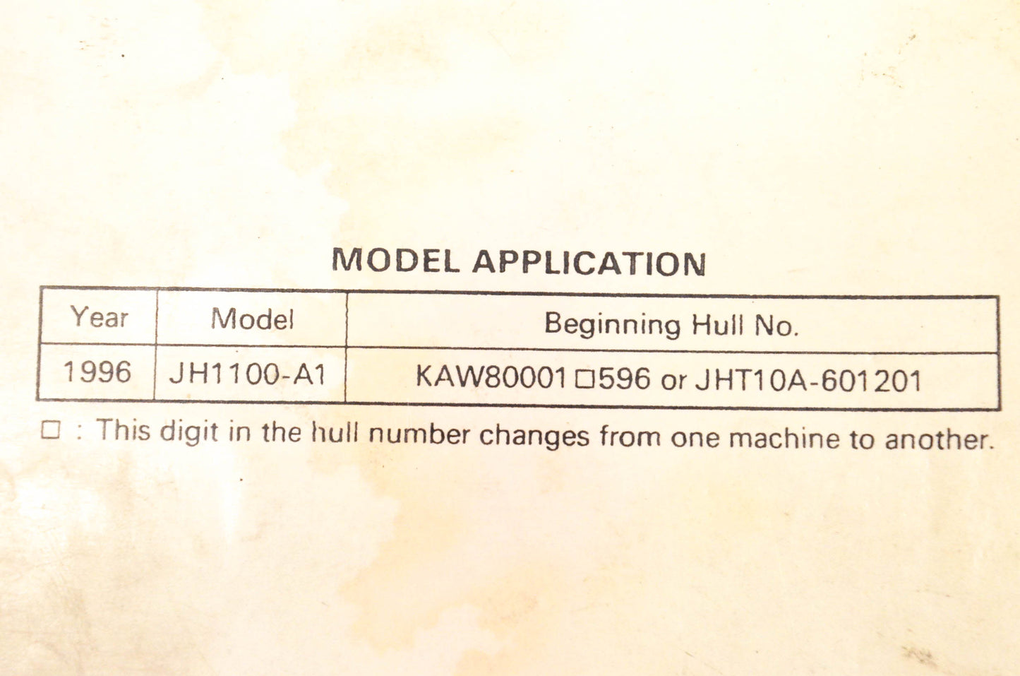 OEM Kawasaki 99924-1195-01 1100ZXi Jet Ski Service Manual