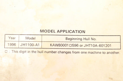 OEM Kawasaki 99924-1195-01 1100ZXi Jet Ski Service Manual