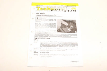 New OEM Yamaha M2004-005 Technical Bulletin 2004 YZF-R1 NOS
