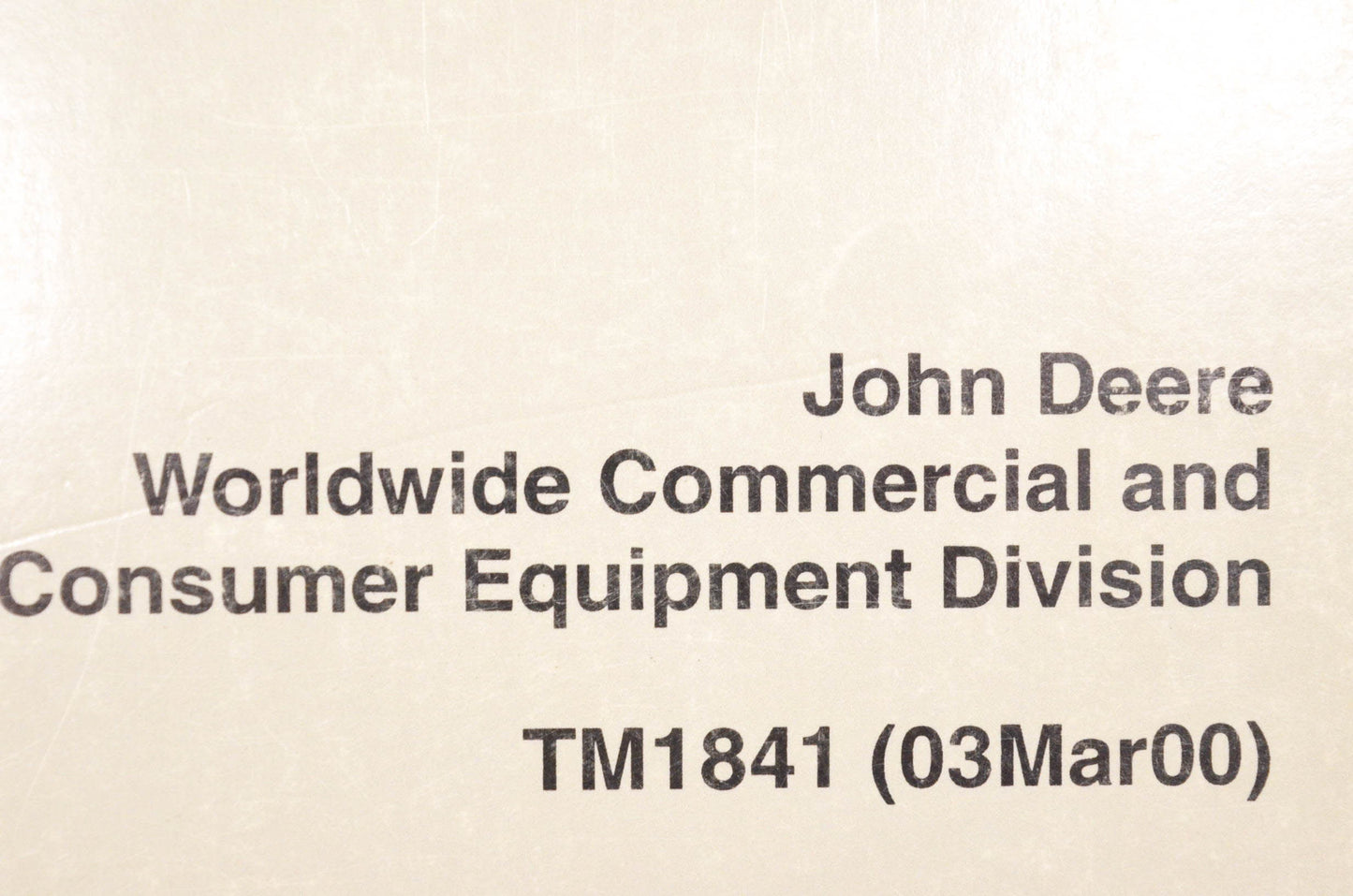 OEM John Deere TM1841 Sabre Yard & Garden Tractor Technical Manual
