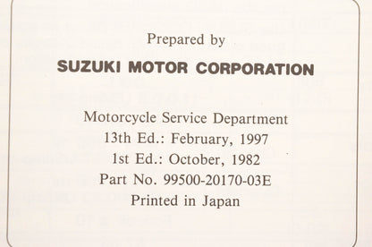 OEM Suzuki 99500-20170-03E DS80 Service Manual