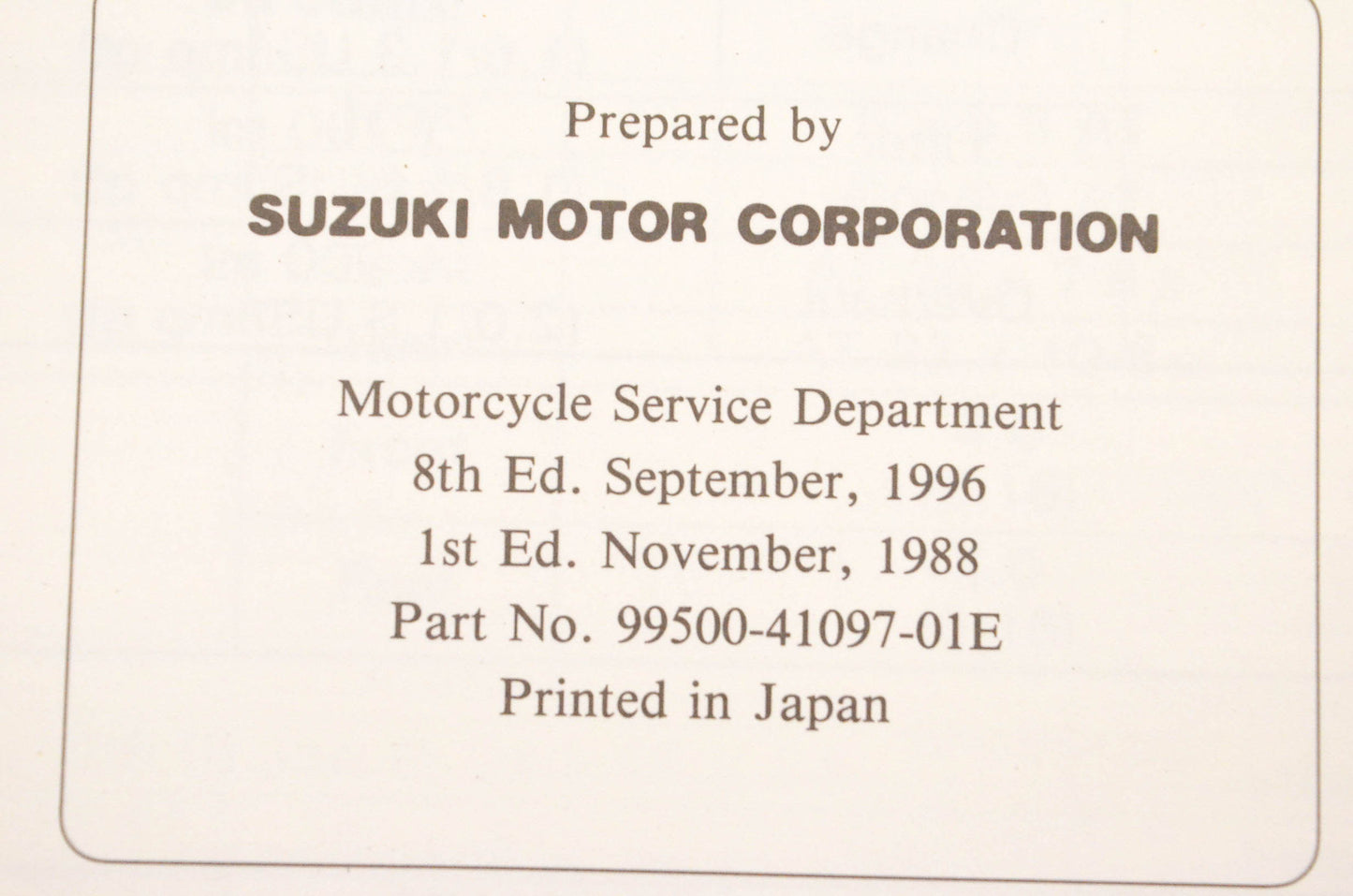 OEM Suzuki 99500-41097-01E LT160E Service Manual