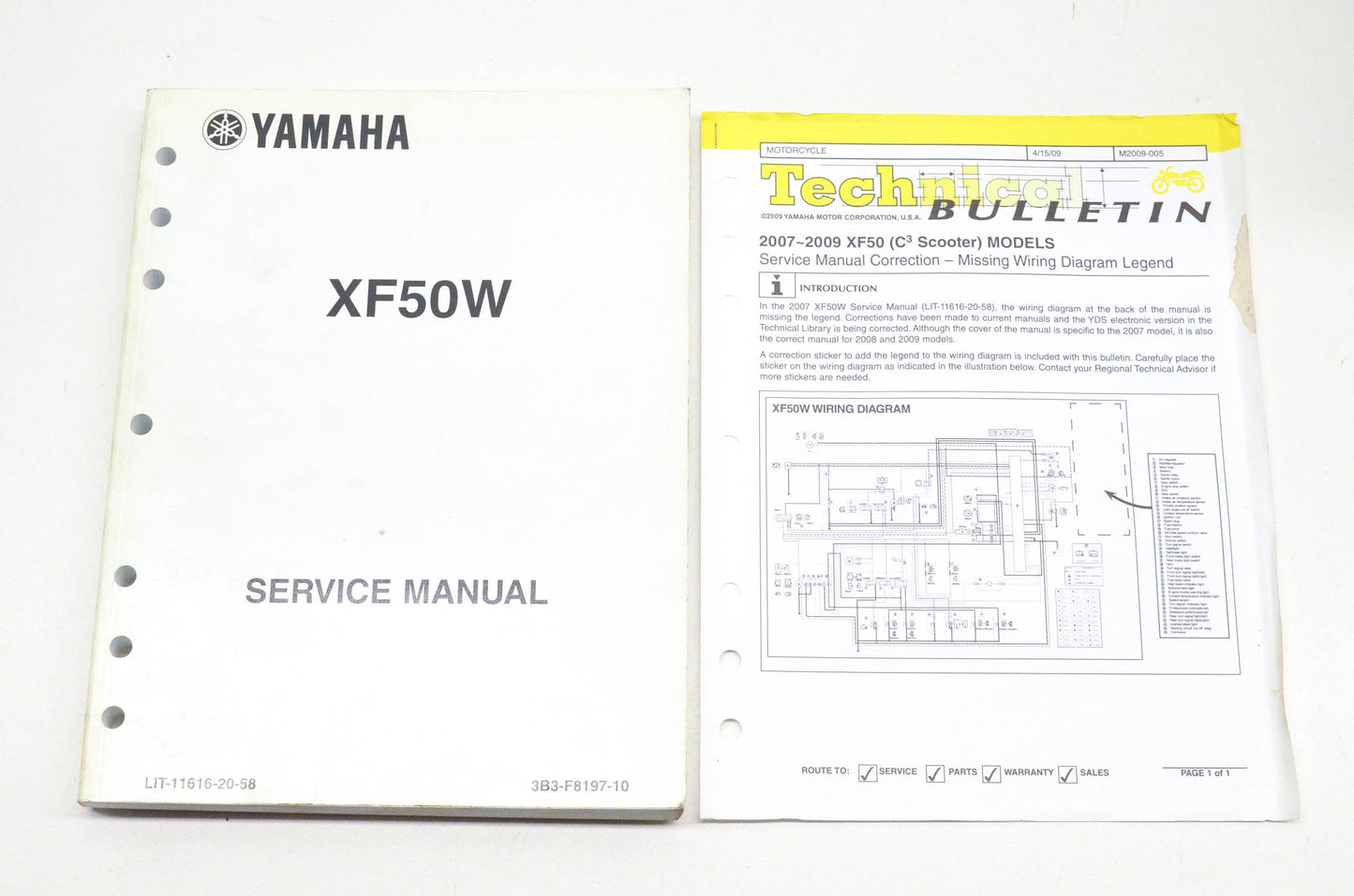 OEM Yamaha LIT-11616-20-58 XF50W Service Manual