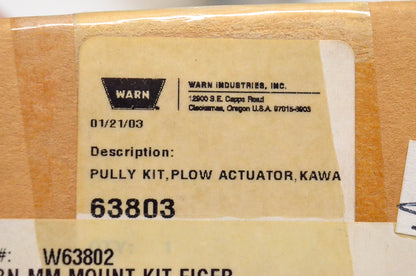 Warn 63803, W63802 Plow Actuator Pully Kit NOS