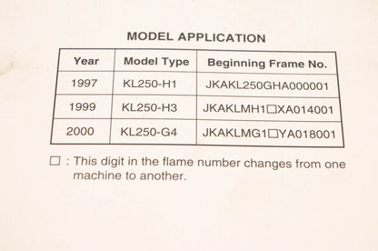 OEM Kawasaki 99924-1250-01 Super Sherpa Service Manual