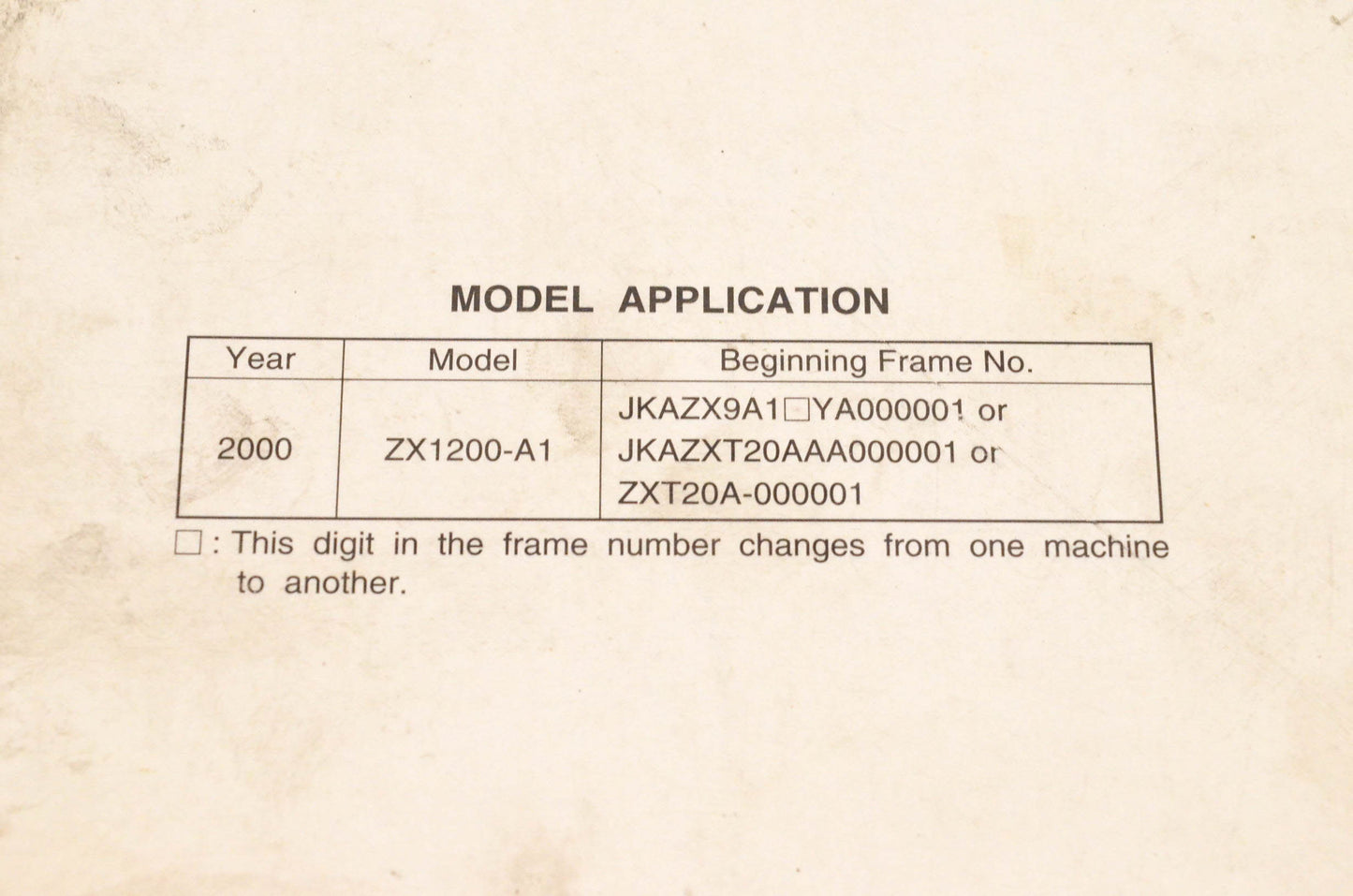 OEM Kawasaki 99924-1253-01 Ninja ZX-12R Service Manual