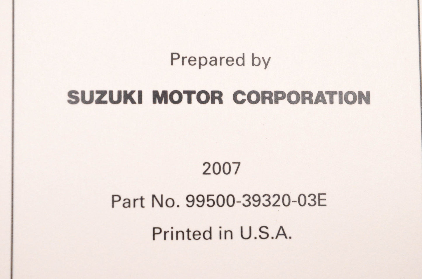 OEM Suzuki 99500-39320-03E GSX1300BK Service Manual