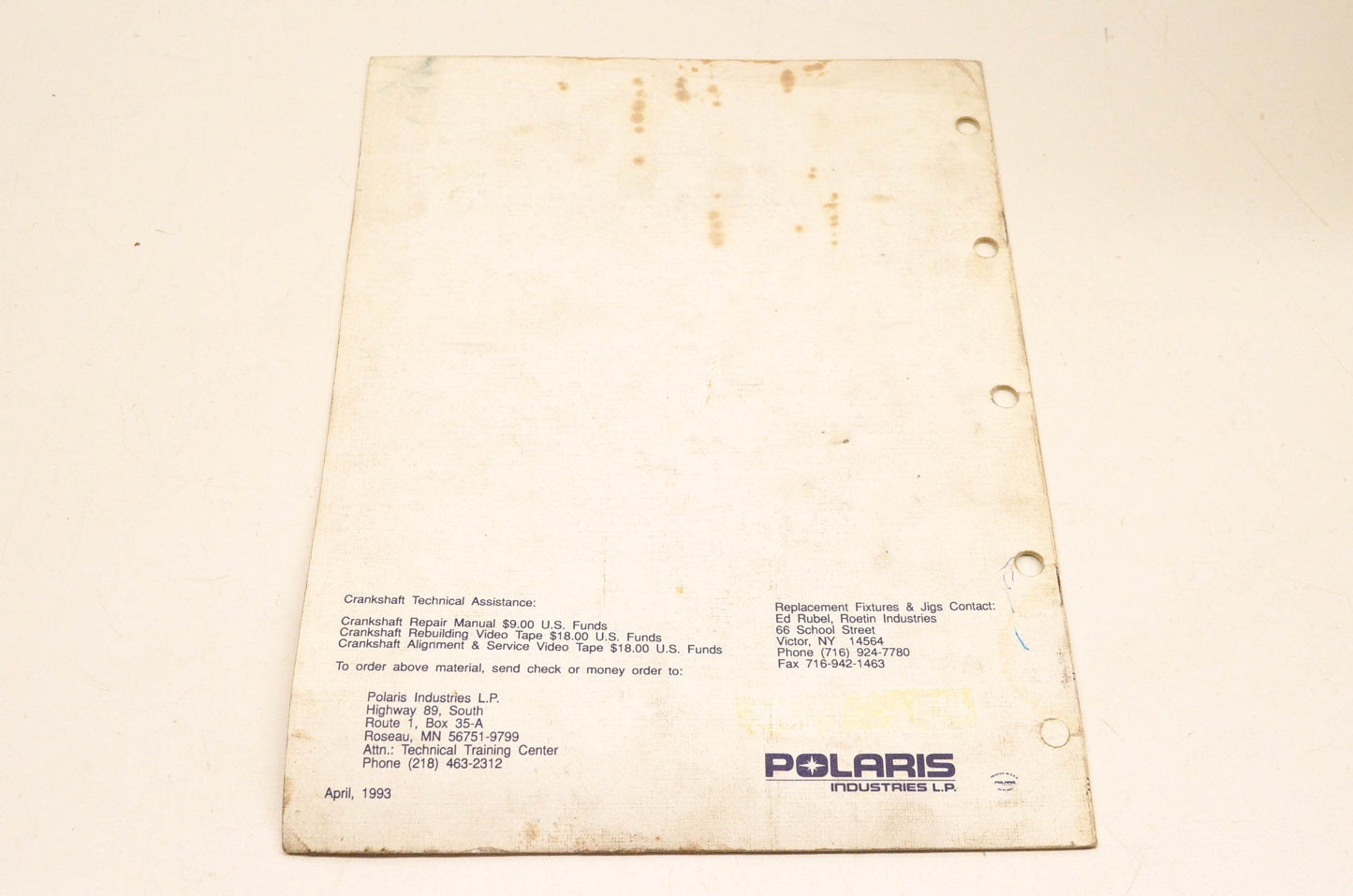 OEM Polaris Crankshaft Repair Manual
