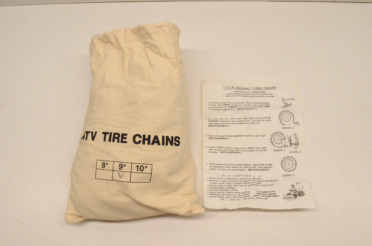 Cycle Country 50-0020 9" V-Bar ATV Tire Chains NOS