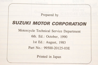 OEM Suzuki 99500-20125-03E LT50 Service Manual