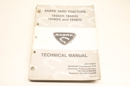OEM John Deere TM1740, TM-1740 Sabre Yard Tractors Technical Manual