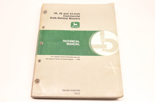 OEM John Deere TM1488, TM-1488 Commercial Walk-Behind Mowers Technical Manual