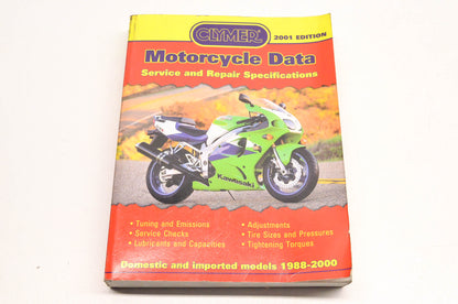 Clymer DB01 2001 Motorcycle Data Manual