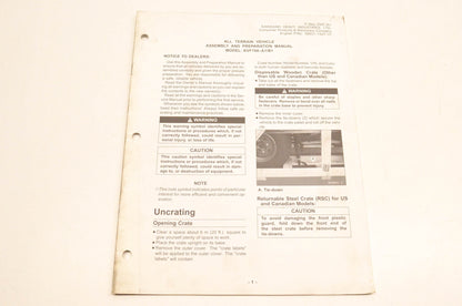 OEM Kawasaki 99931-1421-01 KVF700-A1/B1 ATV Assembly And Preparation Manual
