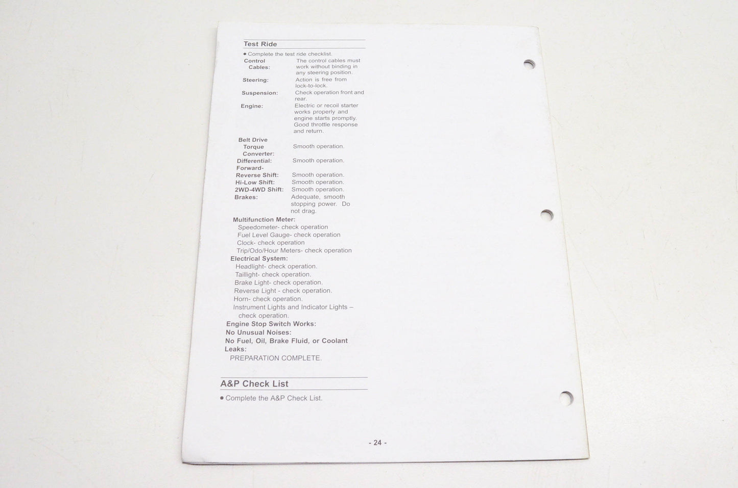 OEM Kawasaki 99931-1421-01 KVF700-A1/B1 ATV Assembly And Preparation Manual