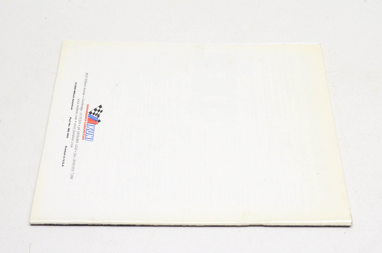 Mikuni MK-565 HSR 42/45 Owner's Manual