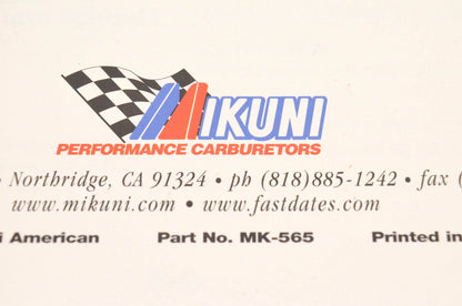 Mikuni MK-565 HSR 42/45 Owner's Manual