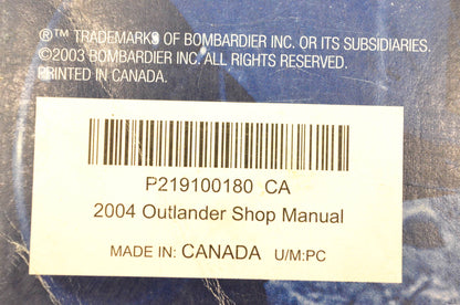 Bombardier 219100180 2004 Outlander ATV Shop Manual
