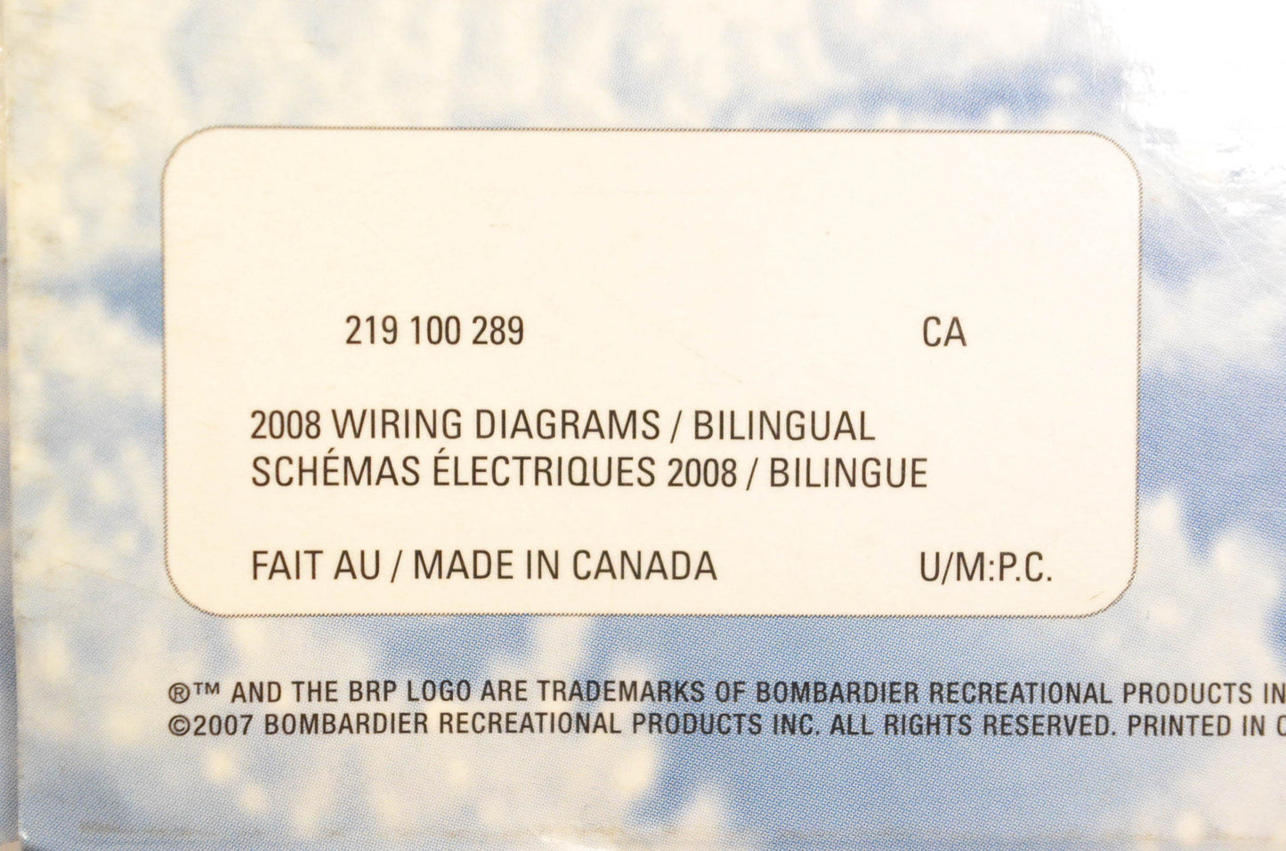 Ski Doo 219100289 2008 Wiring Diagrams