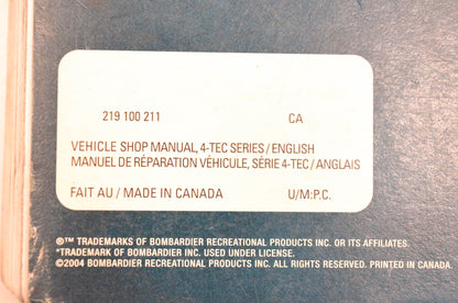 Sea Doo 219100211 2005 4-Tec Models Shop Manual