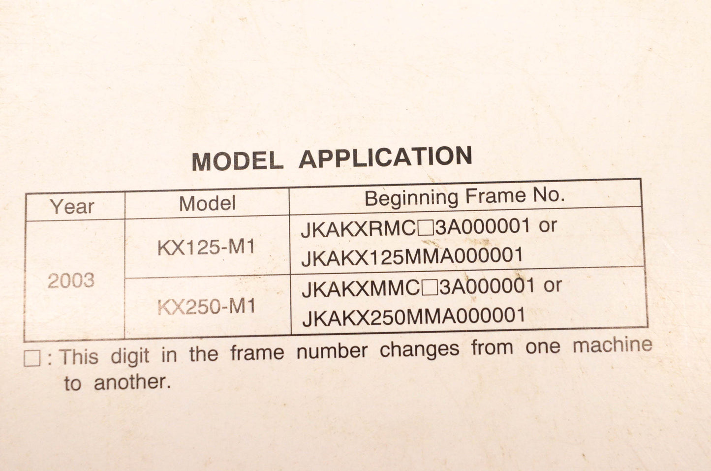OEM Kawasaki 99924-1298-01 KX125/250 Service Manual