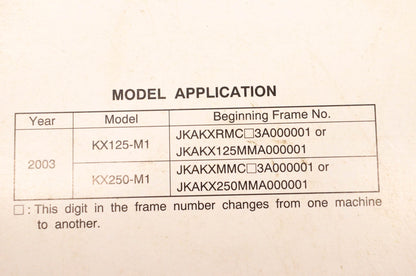 OEM Kawasaki 99924-1298-01 KX125/250 Service Manual