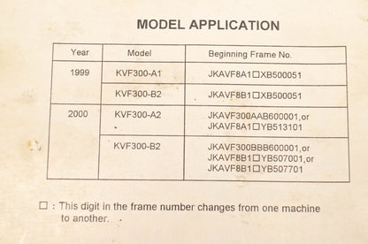 OEM Kawasaki 99924-1239-02 Prairie 300 ATV Service Manual