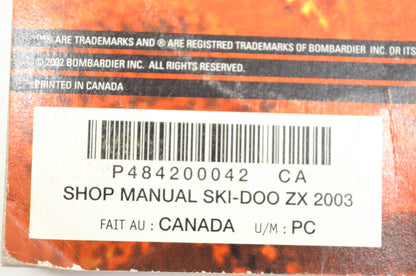 Ski Doo 484200042 2003 ZX Series Shop Manual
