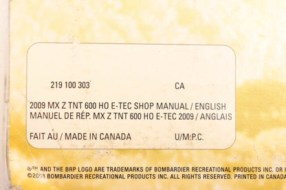 Ski Doo 219100303 2009 Shop Manual