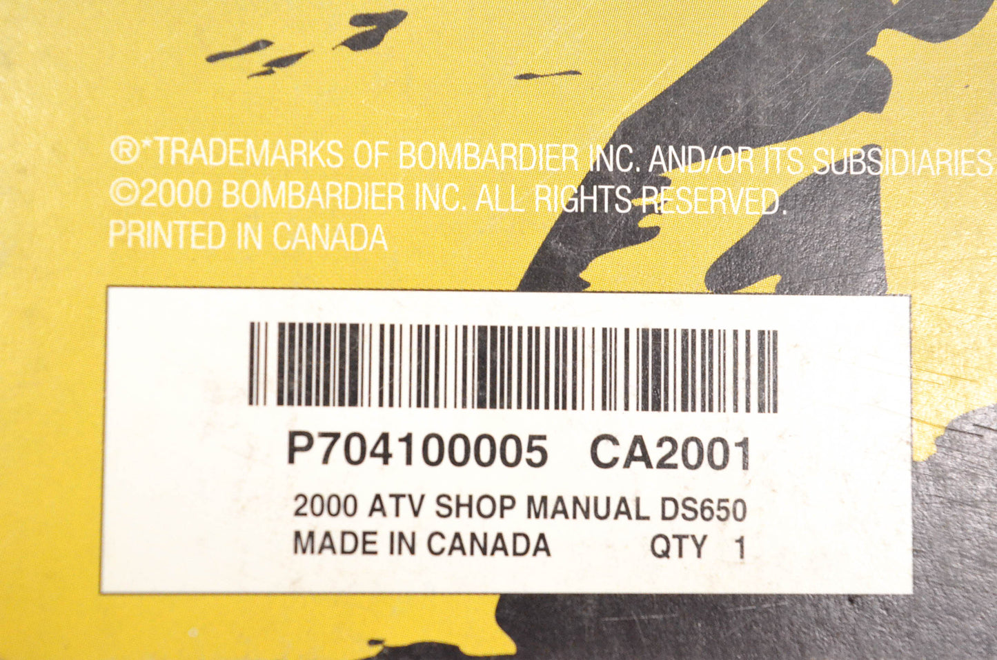 Bombardier 704100005 2000 DS 7404 ATV Shop Manual
