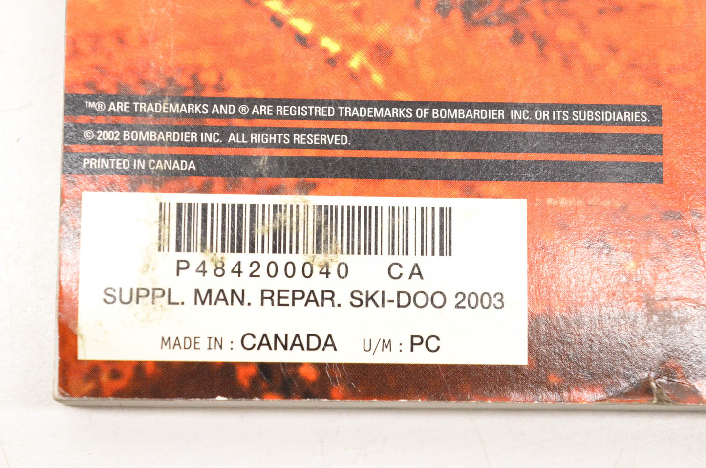 Ski Doo 484200040 2003 Tundra R Skandic Shop Manual
