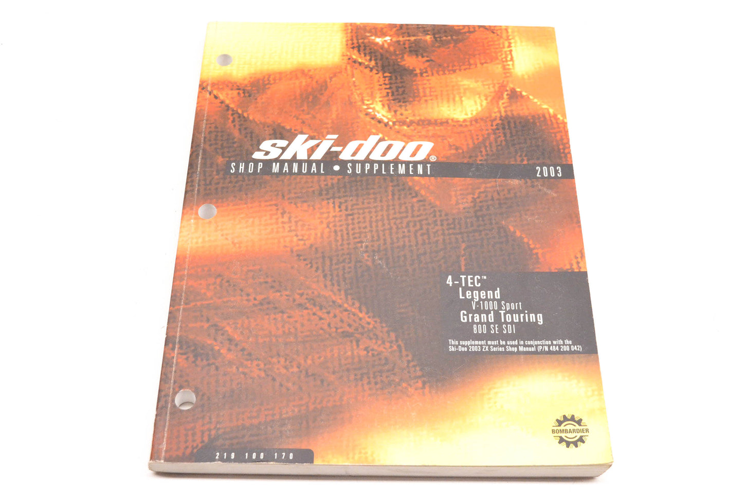 Ski Doo 219100170 2003 Shop Manual Supplement