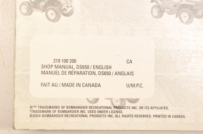 Bombardier 219100200 2005 DS650 ATV Shop Manual