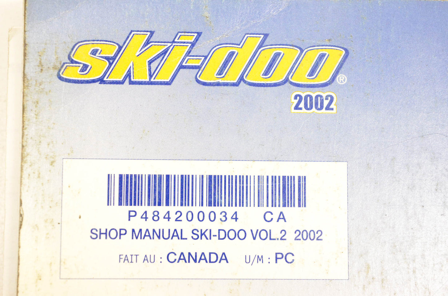 Ski Doo 484200034 2002 Volume 2 Mach Z Sport Tech Plus Shop Manual
